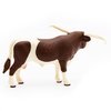 Gemini&Genius Farm Animal Toys, Longhorn Cow Action Figure, Hand Painted, 6 Inches Length, Realistic and Durable Farm Toys for Children Boys and Girls Gift (1294)