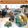 ZRW Speedlite Toy Car,Transparent Luminous Toy Car,Speedlite Dynamic Gear-Powered Car,Bump and Go Toy Cars with Colorful Moving Gears,Suitable for Children Aged 1-3 Years (with Accessories)