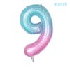 40inch Starry Sky Butterfly Number 9 Balloons, Giant Big Foil Mylar Helium Numbers Balloons 9, 9th Butterfly Themed Birthday Party Supplies Balloons, 9th Birthday Party Decorations (Number 9)