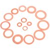 Toolwiz 150PCS 15 Sizes Copper Metric Sealing Washers Assortment Set Flat Ring Sump Plug Oil Seal Gasket Sealing Washers Crush Washer Assortment M5/6/7/8/10/10.5/11/12/12.5/14/15/16/16.5/17.5