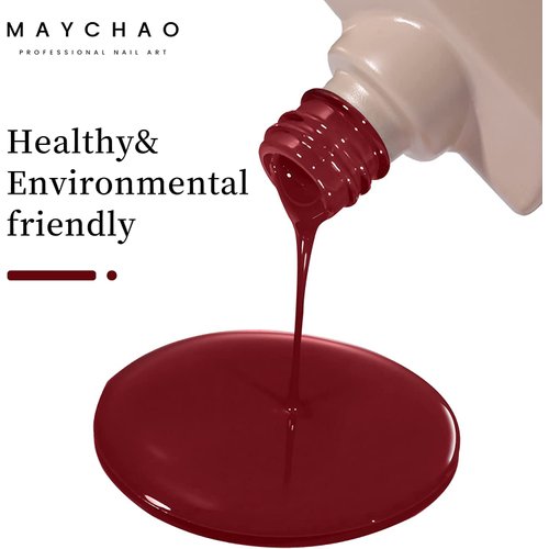 MAYCHAO 15ML Gel Nail Polish 1Pc Burgundy Red Gel Polish Soak Off UV LED Nail Polish Nail Art Starter Manicure Salon DIY at Home, 0.5 OZ