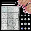 3D Flower Charms for Nails Cute Rose Flowers Nail Charms and Nails Rhinestones Charms,for Manicure DIY Nail Art Design Jewelry Decoration