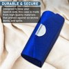 US Office Elements Elegant Dark Blue Satin Lipstick Case with Mirror – Luxurious Soft Satin Lipstick Holder for Purse, Stylish Protection for Your Lipstick (Set of 2)