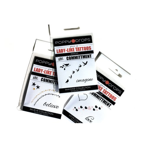 Lady-Like Temporary Tattoos - 3 Pack of Dainty Designs for a Real Tattoo Look