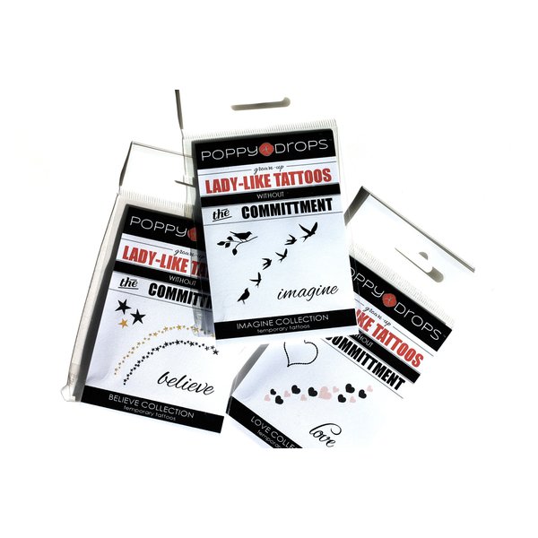 Lady-Like Temporary Tattoos - 3 Pack of Dainty Designs for a Real Tattoo Look