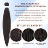 Pre Stretched Braiding Hair Long Braid 26 Inch,#4 Color 3 Packs Braiding Hair Extensions Professional Synthetic Fiber Crochet Twist Braids (#4)