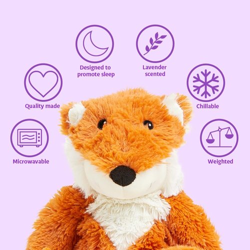 warmies Microwavable & Weighted Stuffed Animals, Fox - Heated Stuffed Animal Plushie for Warmth & Comfort - Cute Soft Plush Toys for Adults & Children (Boys, Girls, Babies & Toddlers)