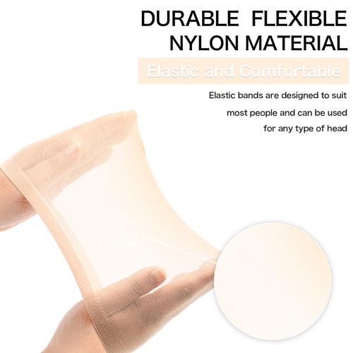 Goiple Wig Cap for Lace Front Wig Stretchy Nylon Wig Caps, Wig Cap for Women Bold Cap for Men Lace Front Wig Skin Tone Stocking Cap for Wigs Nude Wig Cap 8 Pieces (Light Brown)