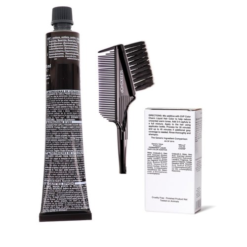 emulate SIeekshop Comb + BELLA PROFESSIONAL Color Permanent Creme Haircolor Dye (w/Medium Black Tint Applicator Brush) Sheer Light Cream MicroLight Hair Color - 8/1 -Light Ash Blonde-