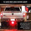 Cenipar Trailer Hitch Receiver Cover with 12 LEDs Red Brake Light with 2" Receiver for Towing Truck RV and SUV