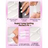 MelodySusie Semi Cured Gel Nail Strips, White - Works with Any Nail Lamps, Salon-Quality, Long Lasting, Easy to Apply & Remove - Includes 30Pcs, 2 Prep Pads, Nail File & Wooden Stick