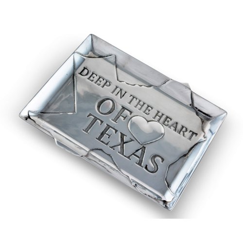 Arthur Court Designs Aluminum Deep in The Heart of Texas Food Service Tray, Desktop Storage Organizer, Catchall, Valet, Nightstand or Dresser 9.5 inch x: 7 inch