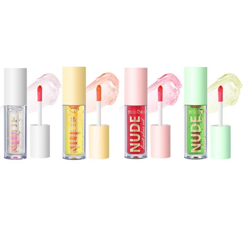 FantasyDay Color Change Plumping Lip Oil Set, Mirror Lip Gloss for Lip Care, Fruit Flavour Natural Hydrating Lip PlumperLip Glow Oil Toot Lip Oil, Nourishing, Non-sticky