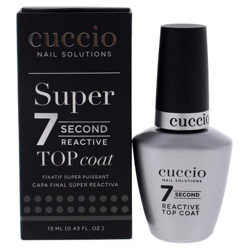 Cuccio Colour Super 7 Second Nail Top Coat - Super Quick Drying Formula - Creates A High Gloss Finish With Incredible Long-Lasting Durability - Formulated With Super Seal Technology - 0.43 Oz