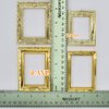 iLAND Miniature Dollhouse Accessories for Dollhouse Furniture on 1:12 Scale, Dollhouse Frames w/Printed Classic Paintings Set (4 Bright Golden Frames & Pictures)
