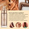 Body Shimmer Oil, Waterproof Long Lasting Moisturizing Bronze Body Luminizer Glow For Face & Body, Liquid Illuminator Body Highlighter 1oz/Jars, Makeup Brush Include (Rose Gold #01)