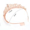 Tiara Crown for Women,Rhinestone Crystal Tiara Crown with Comb Princess Pageant Tiara Headband Rose Gold