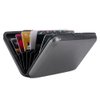 ELFISH RFID Blocking Credit Card Protector Aluminum ID Case Hard Shell Business Card Holders Metal Wallet for Men or Women（Gray