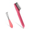 2 Pieces Hair Brush Cleaning Tool Comb Cleaning Brush Remove Hair Brush Cleaner Rake Mini Hair Brush Remover for Removing Hair Dust Home and Salon Use, Pink