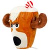Giftable World Holiday Plush Pet Toy Fun for Christmas Designs with Squeaker Dog Chew Toy (6.5" Santa & Reindeer Cups 2 Pcs)