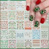 30 Sheets Christmas Nail Art Stickers Colorful Snowflake Nail Decals Santa Claus Tree Glitte Christmas Nail Stickers for Nails Art Design 3D Self Adhesive Snowman Deer Nail Supplies Charm for Women