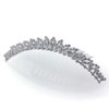 Decorative Hair Comb Medium Tiara White Rhinestone Crystal Bridal Hair Comb, White
