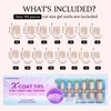 BTArtboxnails Cat Eye XCOATTIPS - Soft Gel Square Nail Tips, Glitter Press On Nails Short, Soak Off Acrylic Fake Nails Glue On Nails In 15 Sizes - 150 Nail Extension Set, Aurora