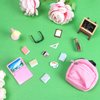 SOTOGO 34 Pieces Doll House School Supplies Mini School Accessories Dollhouse Toy Home Miniature Model DIY Doll Accessories