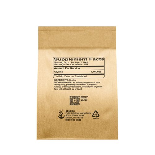 Pure Original Ingredients Glycine Powder (8oz) Non-GMO, Non-Essential Amino Acid