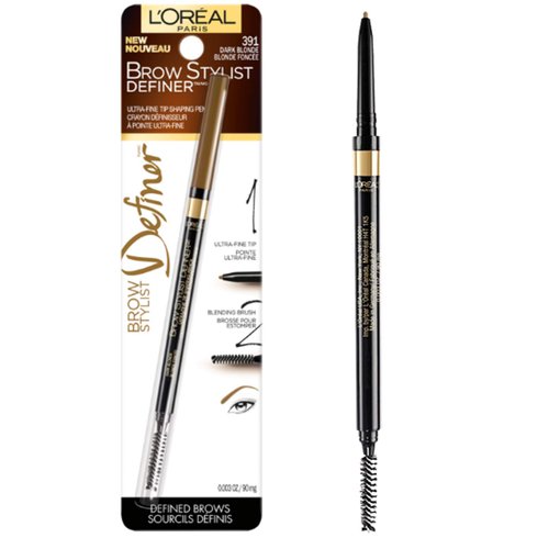 L'Oréal Paris Makeup Brow Stylist Definer Waterproof Eyebrow Pencil, Ultra-Fine Mechanical & Retractable Brow Pencil, Draws Tiny Brow Hairs & Fills in Sparse Areas & Gaps, Dark Blonde, 0.003 oz.