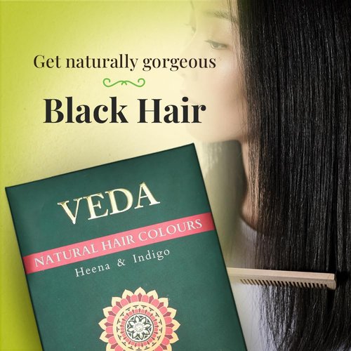 Veda Natural Plant-Based Hair Dye for Dark Tones | Henna, Indigo & Hair Pack | Long-Lasting Botanical Coloring
