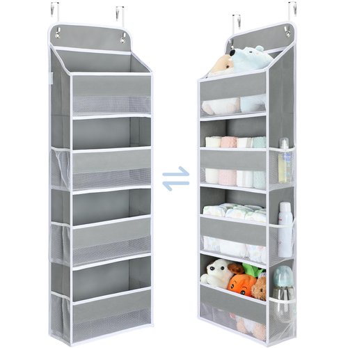 Yecaye 1 Pack Bathroom Organizers and Storage, 35.2lbs Load Toy Stuffed Animal Storage, Swing-proof Hanging Over the Door Organizer for Nursery Newborn Baby Essential Stuff