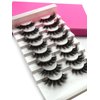 BTLLSSH 8Pair 3D5D 0.59INCH Thick False Eyelashes Cross Volume Cat Eye Lashes Extension Fluffy Natural Look Faux Mink Lashes with Dark Pink Box