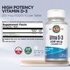 KAL Ultra Vitamin D3 10000 IU 250 mcg, High Potency Vitamin D Tablets, Calcium Absorption, Bone Health and Immune Support Supplement, Rapid Disintegration D-3 ActivTabs, 120 Servings, 120 Tablets