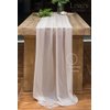 Ling's Moment 10Ft Nude Sheer Chiffon Like Table Runner Champagne Tulle Table Runner with Silver Sparkle for Elegant Wedding Rustic Boho Party Bridal Shower Beige Decorations Birthday
