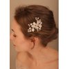 Denifery Flower Wedding Hair Comb Gold Pearls Hair Side Comb Bridal Crystal Hair Clips Hairpieces Wedding Hair Accessories for Brides and Bridesmaids