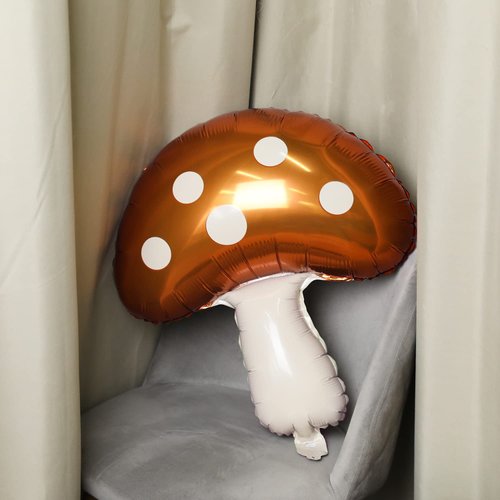 31'' Mushroom Balloons,3 Pcs Brown Mushroom Party Decorations Mushroom Foil Balloons Fairy Theme Birthday Party Supplies Forest Plant Party Decorations for Baby Shower, Wedding, Forest Plant Party