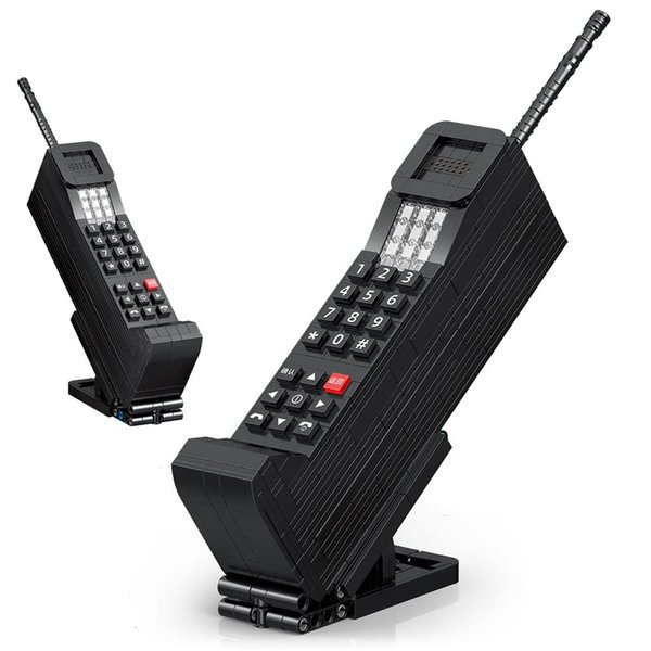 ENHANA Vintage Telephone Mobile Phone Building Blocks with Mobile Phone Holder,Has Collectible Value,The Best Gift for 6+Children, Teenagers, and Adults,489PCS