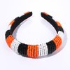 GLBCC Halloween Headband for Women White Black Orange Beaded Headband Headpiece Halloween Costume Party Favors Headband Hair Hoop Accessories (black white orange headband)