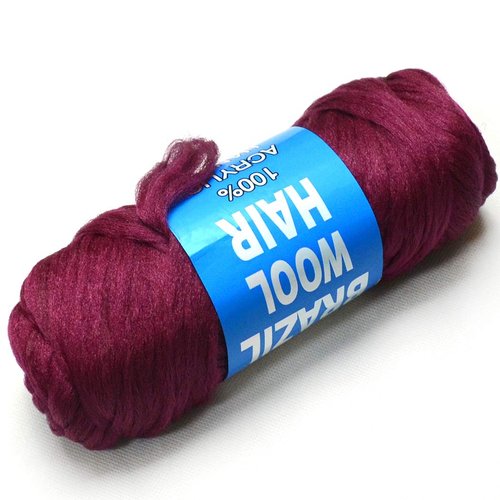 BLUPLE Brazilian Wool Hair 1 Roll Wine Red 99J Acrylic Yarn for African Hair Braiding Sengalese Twisting Jumbo Braids/Crochet Faux Locs/Wraps/Dreadlocks (1Roll, Wine Red)