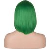 KADAISI Short Straight Bob Wigs With Bangs Full Heat Resistant Hair Wig for Women's Cosplay (Green)