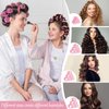 obeoby 50 Pcs in 1 Pack 4 Sizes Hair Rollers with Gift Makeup Bag, 24 Pcs Rollers Hair Curlers Self Grip Hair Rollers with 24 Pcs Hair Clips, Comb, 25/36/48/60 mm Curlers for Volume Medium Long Hair
