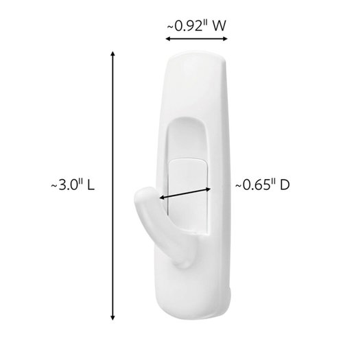 Command Medium Utility Hooks, Damage Free Hanging Wall Hooks with Adhesive Strips, No Tools Wall Hooks for Hanging Organizational Items in Living Spaces, 9 White Hooks and 12 Command Strips