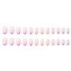 Press on Nails Almond False Nails Full Cover with Flower Designs Acrylic Nails Short French Tip Sticks on Nails for Women Girls Nails Supplies Decorations 24pcs