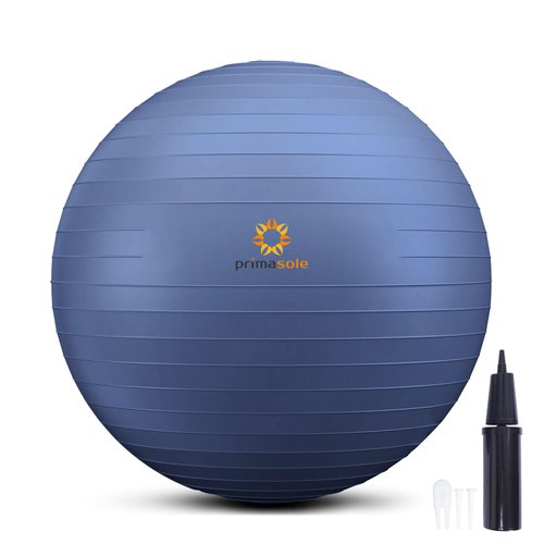 PRIMASOLE Exercise Ball for Balance Stability Fitness Workout Yoga Pilates at Home Office & Gym 45cm Indigo Blue