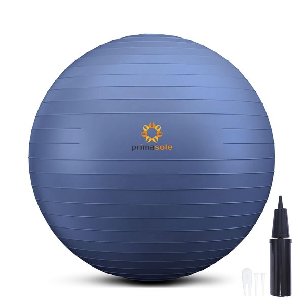 PRIMASOLE Exercise Ball for Balance Stability Fitness Workout Yoga Pilates at Home Office & Gym 45cm Indigo Blue