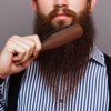 BESTOOL Hair Brush, Boar Bristle Beard Brush for Daily Beard Care, Men Brush with Handle Made of Beech Wood (Brown)