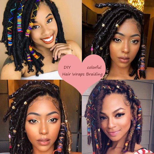 Miman Hair String for Braids Dreadlocks DIY Braided Hair Wrap Colorful Styling Hair Braiding Yarn Hair Strings for Hip-hop Hair Accessories