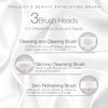 Project E Beauty Portable Electric Facial Brush 360° Rotating Face Cleanser Travel Cleansing Brush Set with 3 Exfoliating Brush Heads for Men & Women Use