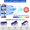 AQWANO Flexible Reading Glasses for Women Men, TR90 Lightweight Durable Readers Computer Blue Light Blocking Anti UV Ray/Eye Strain/Glare +3.0